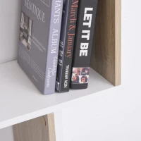 HOMCOM Biblioteca 100×27×124 cm – Lemn Stejar & Alb cu 8 Rafturi(m-8)