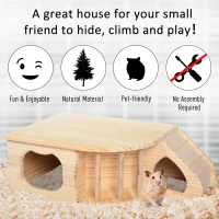 PawHut Casuta pentru Rozatoare si Animale mici 60x37x19.7cm Lemn(m-5)