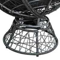 Outsunny Fotoliu Papasan Rotativ cu Confort Mare și Pernă Inclusă, Ideal pentru Grădină, Terasă sau Balcon(m-10)