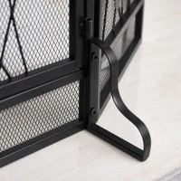 HOMCOM Paravan antiscantei pentru semineu, pliabil, usa magnetica 125 x 80cm(m-9)