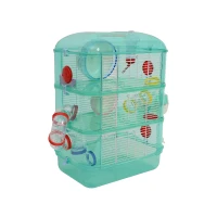 PawHut Cusca pentru Hamster 3 Niveluri, Verde, 40.5x28x55cm(m-4)