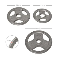 Homcom Set 6 Discuri Greutati – 35 kg, Otel pentru Haltere(m-3)