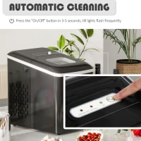 HOMCOM Masina pentru Gheata pentru Casa Producator de Ghiata 12kg/24h Neagra(m-4)