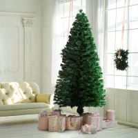 HomCom Albero di Natale Artificiale 230 Rami in PVC con Luci LED Φ82 x 180cm Verde(m-2)