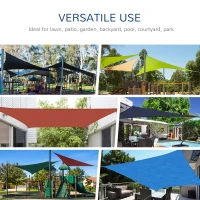 Outsunny Copertina Soare Vela Umbrire Triunghiulara Anti-UV Respirabila 5x5x5m(m-8)