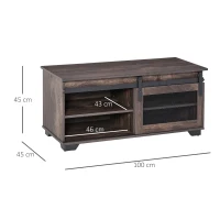 HomCom comoda stil rustic, usa culisanta 100x45x45cm, maro(m-3)