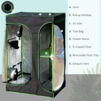 Outsunny sera hidroponica 90x60x135cm, neagra(m-4)