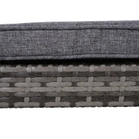 Outsunny Set Sezlong cu 2 locuri in PE Ratan cu Saltea captusita, Gri 195 x 120 x 28 cm(m-9)