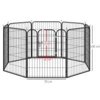 PawHut tarc modular metalic pentru animale, 79x100cm, negru(m-3)