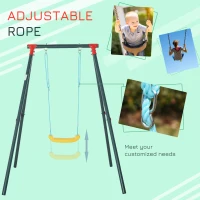 Outsunny Leagan de Gradina pentru Copii 6-12 Ani cu Inaltime Reglabila(m-4)