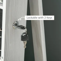 HOMCOM Oglindă Suport pentru Bijuterii, Oglindă de podea Pivotantă Modernă pentru Dormitor, 38x38x160 cm, Alb(m-6)