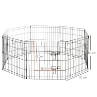 PawHut tarc tip plasa pentru animale, 8 bucati 61x61cm, negru(m-3)