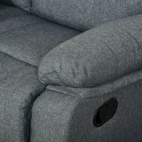 HOMCOM Canapea rabatabilă 2 locuri din material textil cu șezut independent și brațe, 141.5x95x94.5cm(m-7)