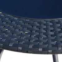 Outsunny Set 5 Mobiliere de Gradina in Rattan 4 Scaune Pliabile 1 Masuta in Sticla Securizata Monostrat, Negru(m-9)