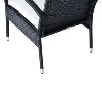 Outsunny Set de mobilier de grădină Outsunny din Rattan PE cu canapea, 2 fotolii cu perne și măsuță de cafea, negru(m-13)