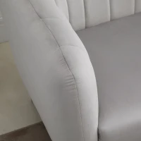 HOMCOM Canapea 2 Locuri Design Modern Captusita cu Cotiere si Spatar, Gri(m-9)