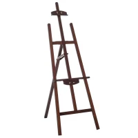 Homcom Sevalet pentru Pictura in Lemn cu Inaltime si Inclinatie Reglabila, Maro, 46x60x140cm(m-1)