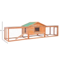 PawHut cusca pentru iepuri, 309x79x86cm, din lemn, verde(m-3)