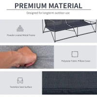 Outsunny Salon de Gradina Set MAsa si Scaune de Gradina 4 Buc Gri si Negru(m-5)