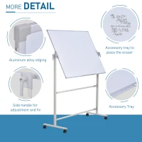 Vinsetto Tabla Magnetica Alba Sevalet Fata Dubla Stilou Traversa Reglabila(m-8)