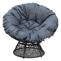 Outsunny Fotoliu Papasan Rotativ cu Confort Mare și Pernă Inclusă, Ideal pentru Grădină, Terasă sau Balcon(m-1)