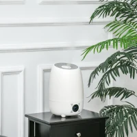 HOMCOM Umidificator Ultrasunete pentru per Spaţii de 4.8L pentru Casa sau Birou Alb(m-2)