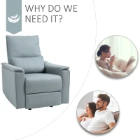 HOMCOM Fotoliu Rabatabil Manual Capitonat Inclinare 150° cu Suport pentru picioare(m-7)