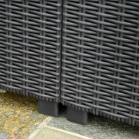 Outsunny Set Mobilier de Gradina Canapea cu 3 Locuri din Ratan PE si Suport pentru Picioare / Masuta(m-9)