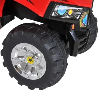 HOMCOM Quad Jucarie pentru Copii cu 4 Roti Claxon Muzica Lumini 60 × 38 × 42cm in PP Rosu(m-10)