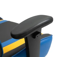 Vinsetto Fotoliu Gaming din Piele Ecologica Negru Albastru si Galben Inaltime Reglabila(m-10)