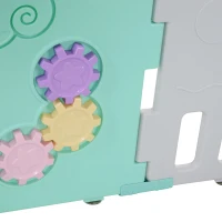 Homcom Gard pentru Copii 6-36 Luni Sigur Colorat Amuzant cu Usa Albastra si Gri 162 x 122 x 63cm(m-8)