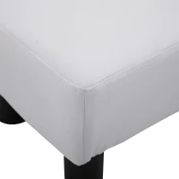 Taburet dreptunghiular HOMCOM captusit si imbracat in piele artificiala alba(m-9)