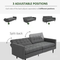 HomCom canapea extensibila cu spatar reglabil, 200x79x96 cm(m-5)