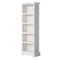 HomCom Mobilier Biblioteca 5 Rafturi din Lemn Elegant pentru Casa si Birou Alb 30x17x90cm(m-1)