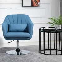 HOMCOM Fotoliu de bar rotativ capitonat inaltime reglabila perna baza de metal(m-6)