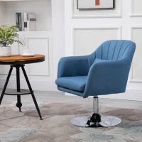 HOMCOM Fotoliu de bar rotativ capitonat inaltime reglabila perna baza de metal(m-5)