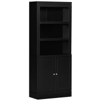 Bufet Bucatarie din Lemn HOMCOM cu Etajere si Dulapior 2 Usi cu Polite Reglabile, 74,6x35,5x182,5cm(m-1)