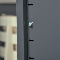 HOMCOM Dulapior Multifunctional cu 2 Usi Stil Industrial, Dulapior Metalic pentru Casa si Garaj - Gri(m-13)