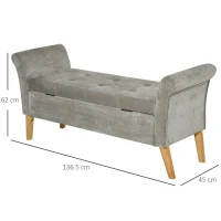 HOMCOM banca de depozitare captusita, 136,5x45x62 cm(m-3)