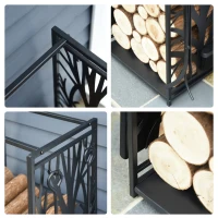 HOMCOM Suport pentru busteni din otel cu 4 unelte, capacitate 100 KG(m-8)