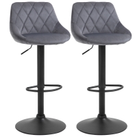 Set 2 scaune bar, 51.5x48x83-104cm, gri