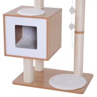 PawHut Ansamblu pentru Pisici in Sisal cu Cusca, Platform si Jocuri, 60x40x120cm(m-10)