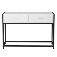 HOMCOM masa consola cu 2 sertare, 120x34x81cm(m-4)