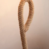 HOMCOM Lampa de Masa Stil Marinaresc din Franghie si Tesatura, Cuplare E27 Ф30x56cm(m-8)