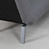 Homcom Fotoliu Chaise Longue Pat 2 in 1 in Tesatura din Lin, Gri, 80x153x84cm(m-10)