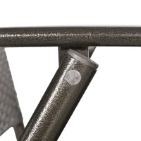 Outsunny Set 4 Bucati Scaune Pliante de Gradina din Ratan si Otel Maro(m-9)