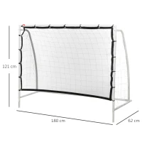 HOMCOM 3-in-1 Poarta de fotbal Poarta de tragere pentru Adulti Copii cu Plasa Tedoron Alba(m-3)