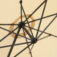 Outsunny Ombrellone Decentrato da Giardino Angolazione Regolabile Girevole a 360°, Beige Φ2.95x2.5m(m-6)