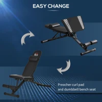 HOMCOM banca pentru greutati, pliabila,145x55x41-114cm(m-6)