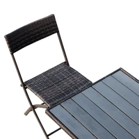 Outsunny Set Mobilier Pe Rattan Masa de Pranz cu 6 Scaune Pliabile de Gradina, Maro(m-10)